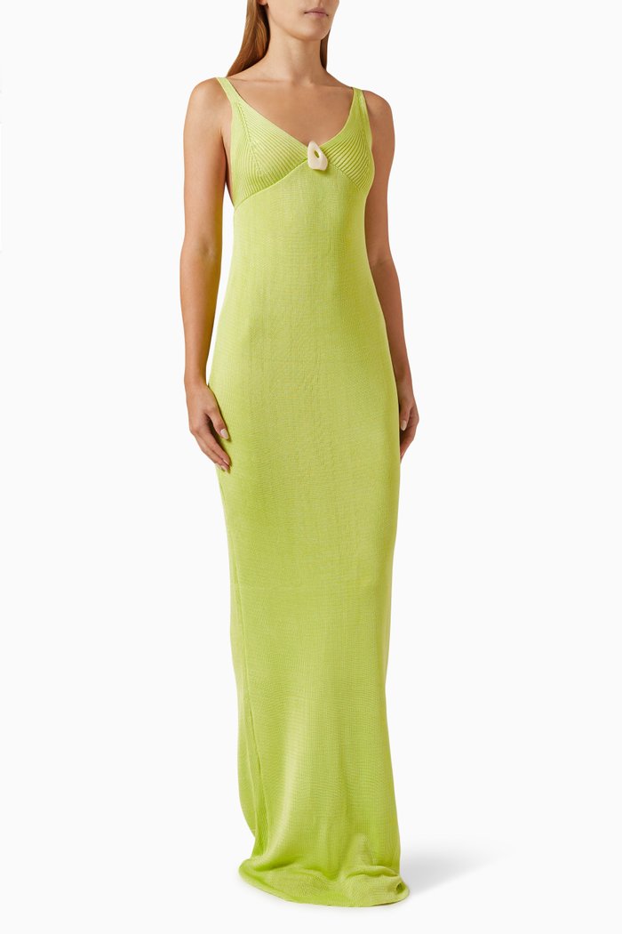 

Grace Low-back Maxi Dress in Nylon, Yellow