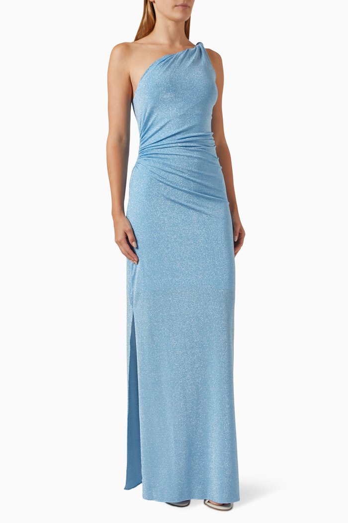 

Celele One-shoulder Maxi Dress in Lycra, Blue