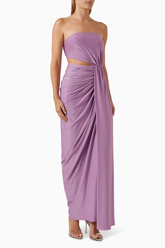 

Amanda Strapless Maxi Dress in Lycra, Purple
