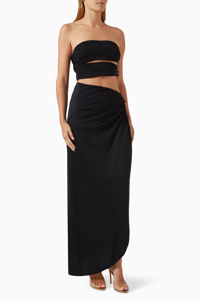 

Isla Cutout Maxi Dress in Lycra, Black