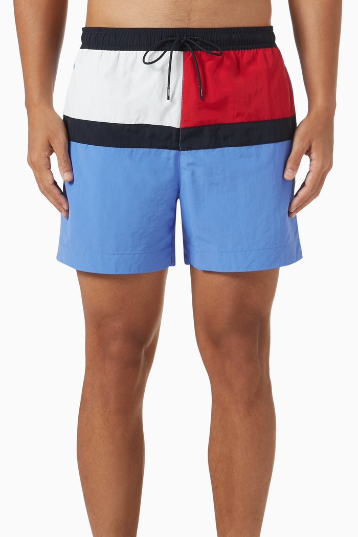 

Medium Flag Swim Shorts in Recycled Nylon, Blue