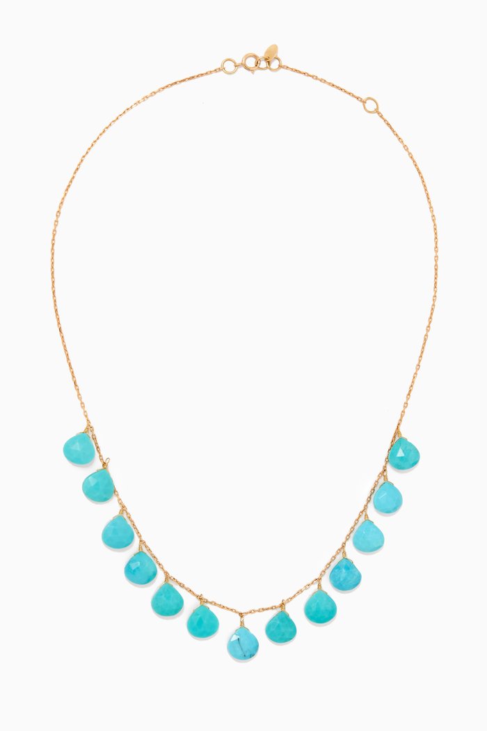 

Turquoise Drops Necklace in 18kt Gold
