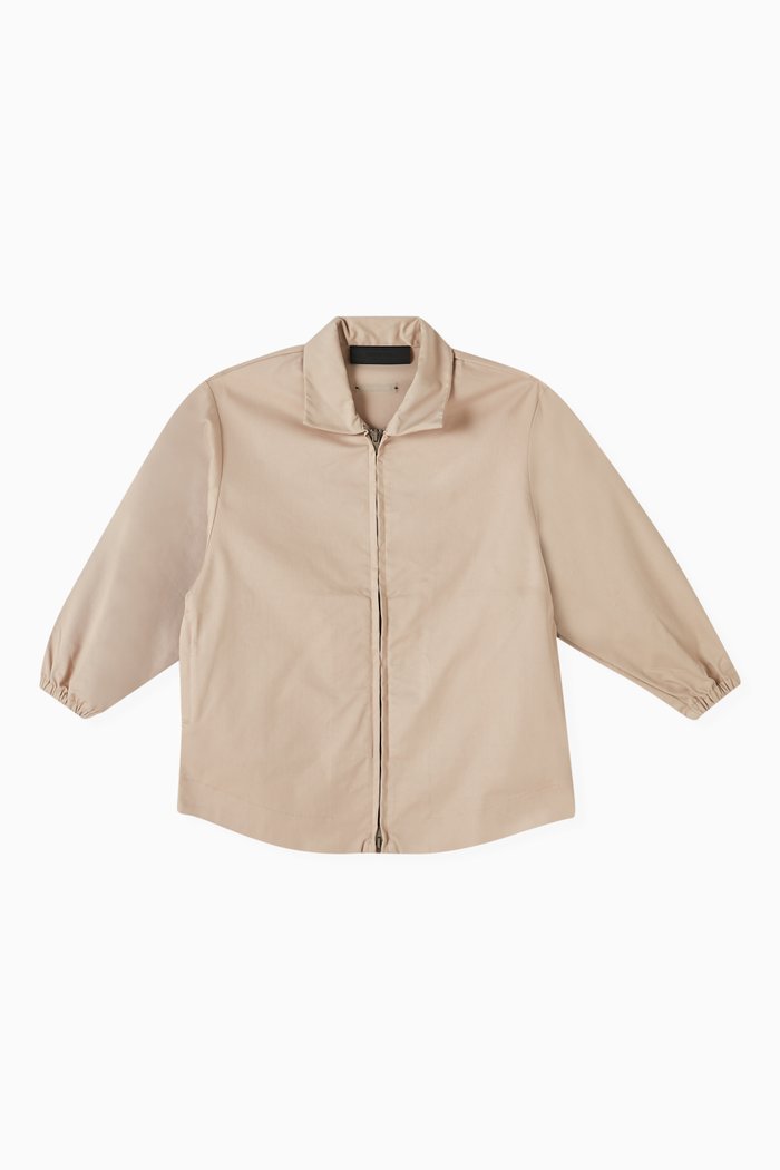 

Zip-up Overshirt in Cotton-blend, Green