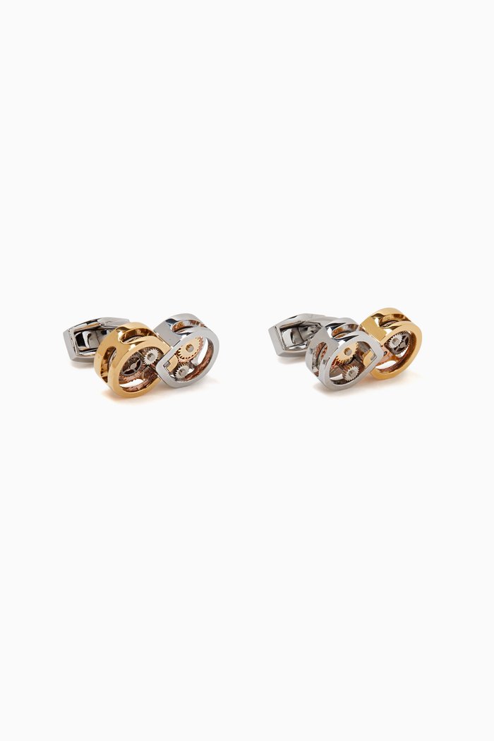 

Infinity Gear Cufflinks in Palladium-plated & Yellow Gold-plated Metal