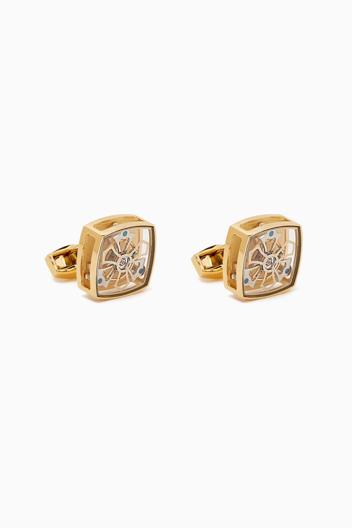 

Traveller Tourbillon Cufflinks in Yellow Gold-plated & Brass