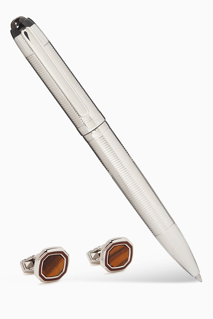 Cufflinks & Pen Gift Set, Brown
