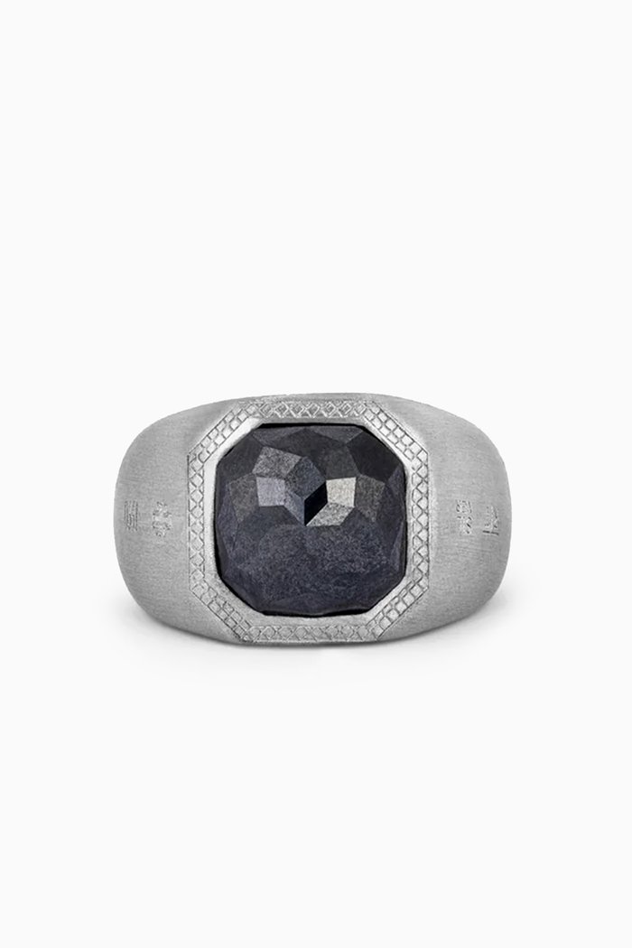 

Doppione Signet Ring in Rhodium & Silver