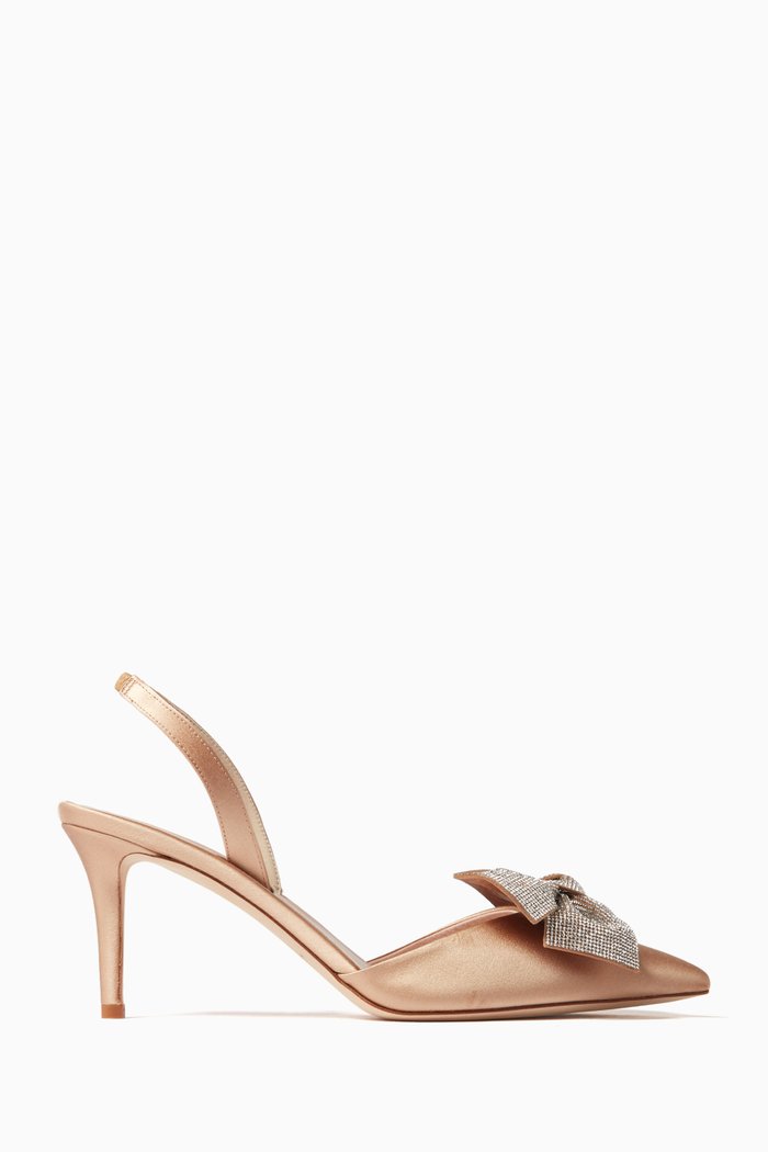 

Jamil 70 Slingback Pumps in Satin, Neutral
