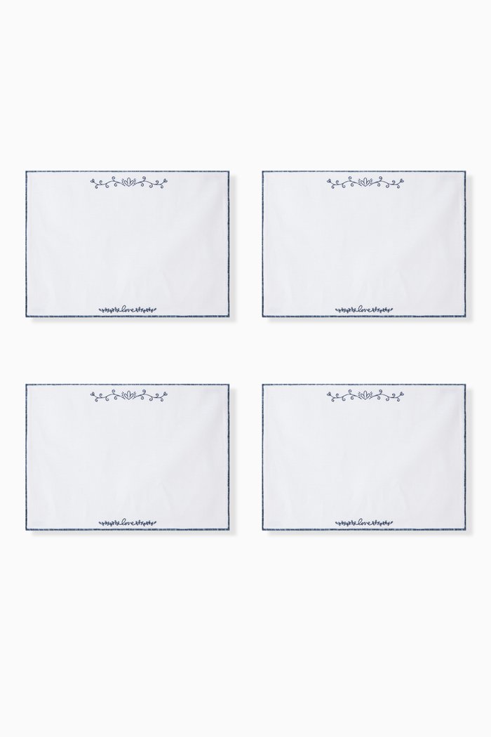 

Mon Amour Placemat in Linen, White