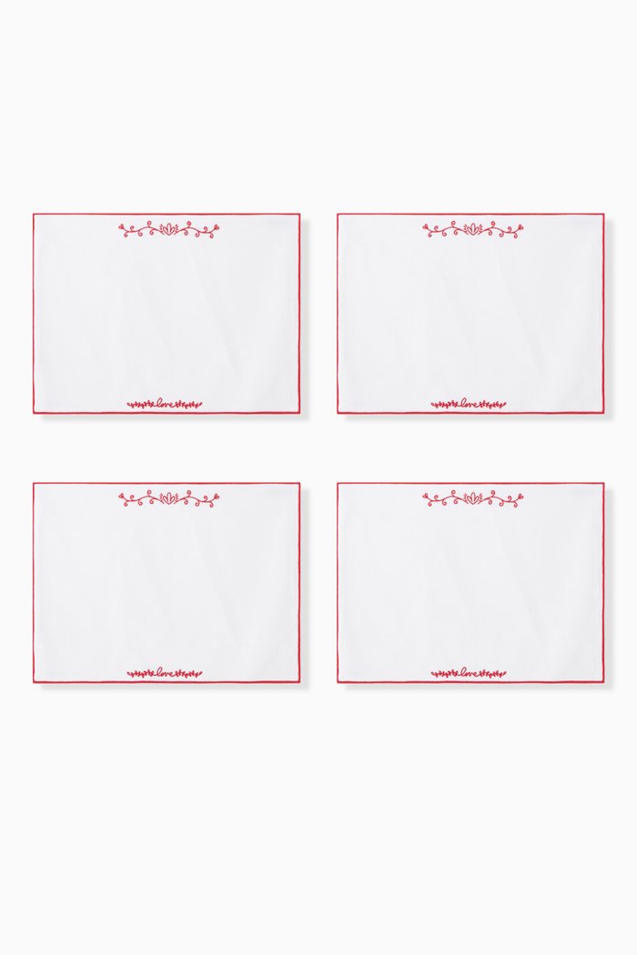 

Mon Amour Placemat in Linen, White