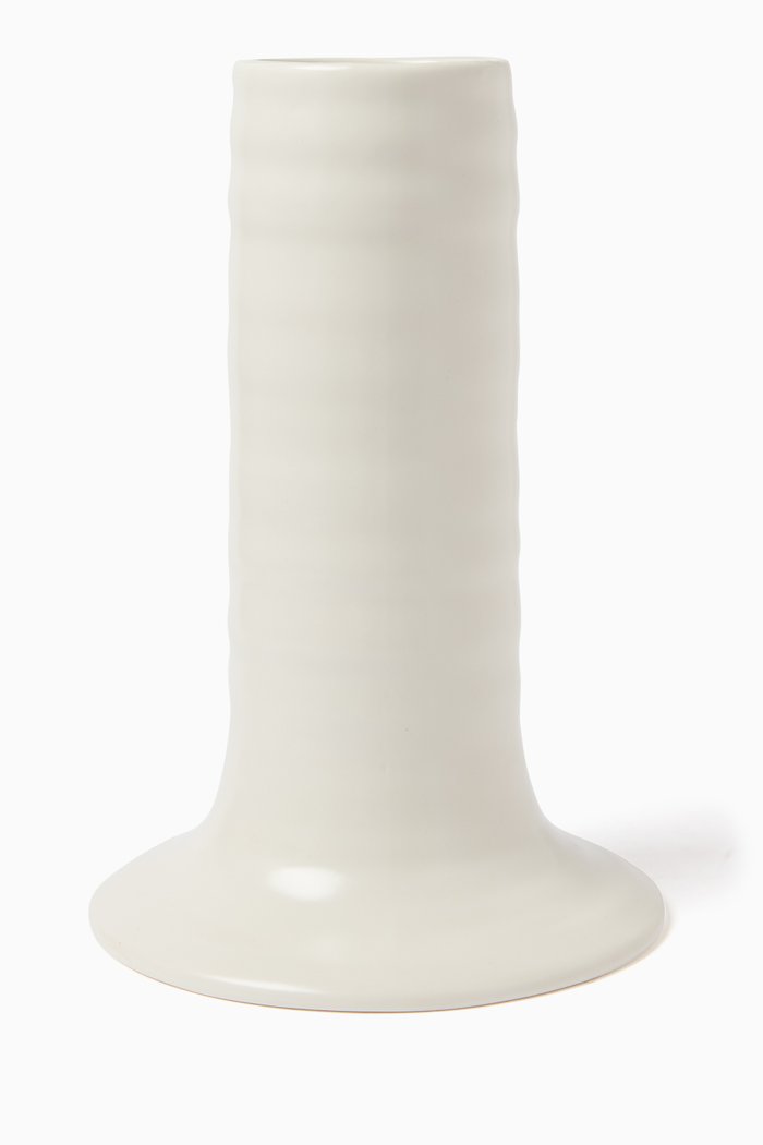 

Large Dubai Ripple Vase in Porcelain, Neutral