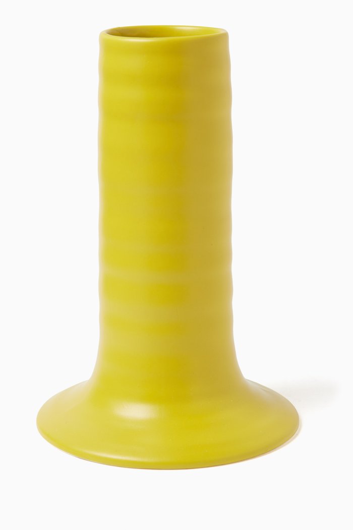 

Large Nablus Ripple Vase in Porcelain, Yellow