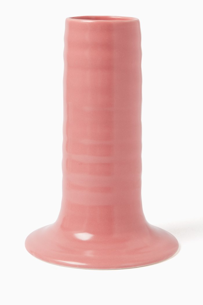 

Large Jaipur Ripple Vase in Porcelain, Pink
