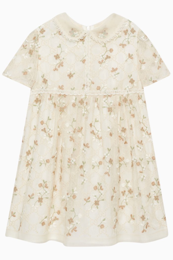 

Embroidered Dress in Silk Organza, Neutral