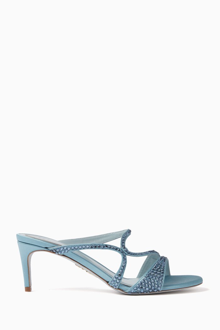 

Crystal-embellished Mules in Satin, Blue