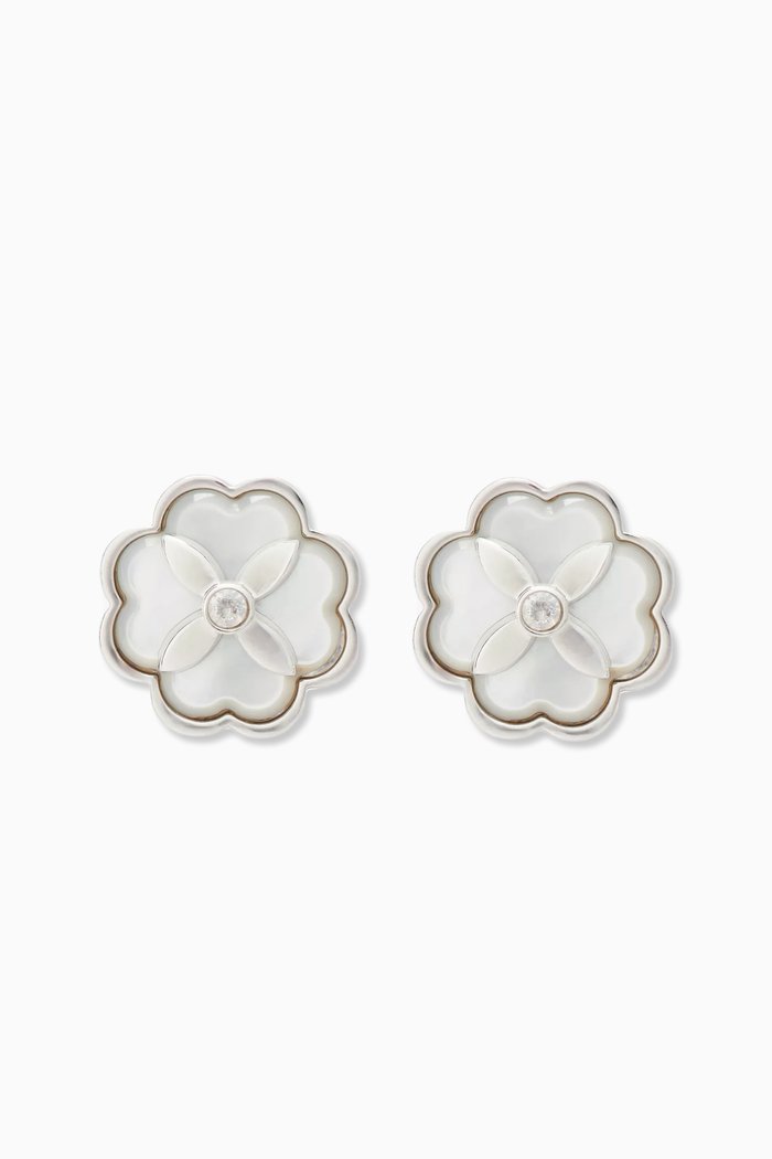 

Heritage Bloom Stud Earrings in Silver-tone Metal, Neutral
