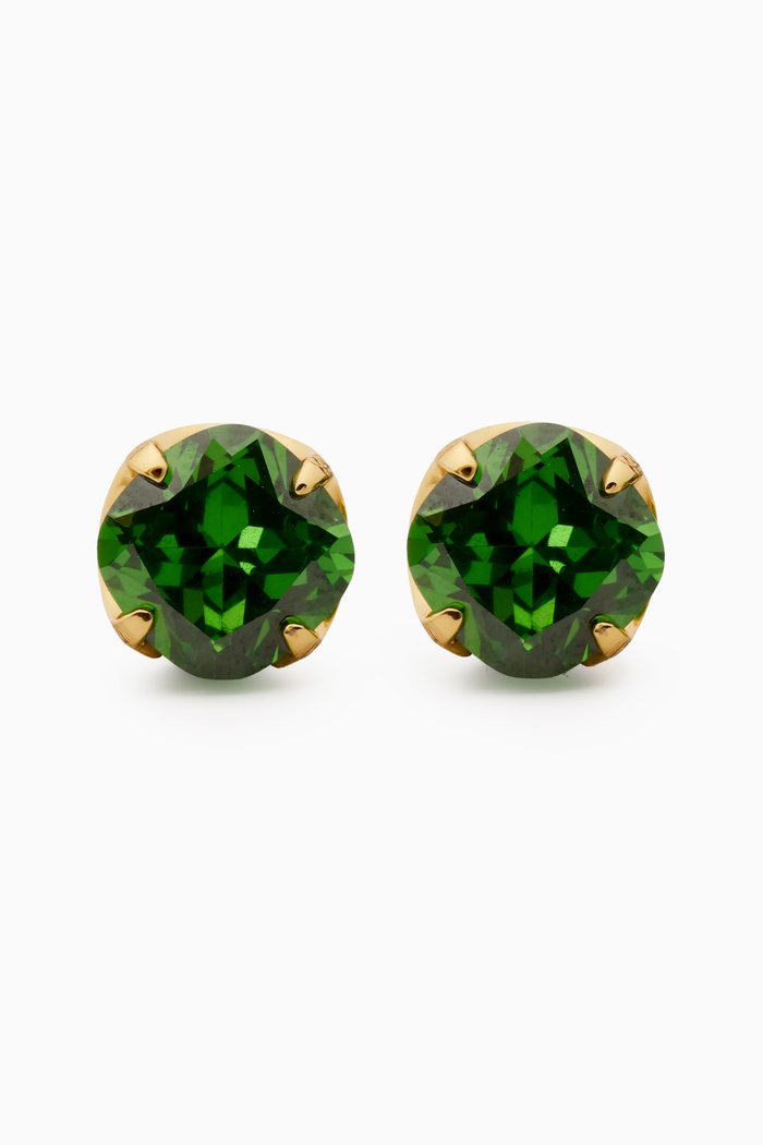 Little Luxuries Round Stud Earrings, Green