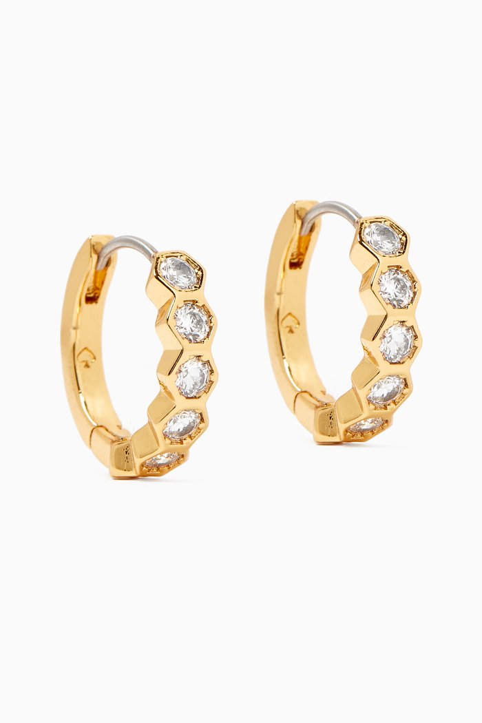 

Huggie Earrings in Plated Metal, Gold