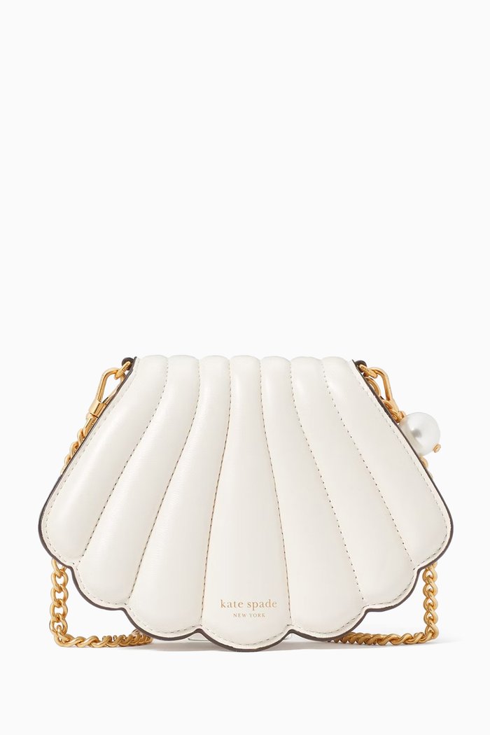 

What the Shell Crossbody Bag in Leather, Neutral