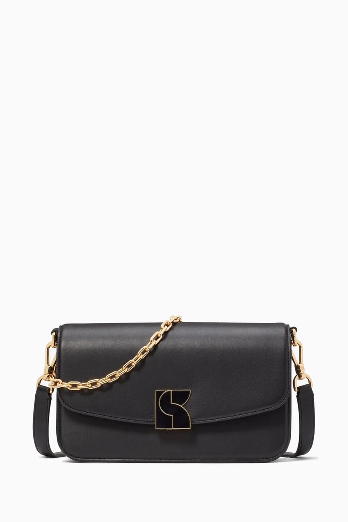 

Medium Dakota Convertible Shoulder Bag in Leather, Black