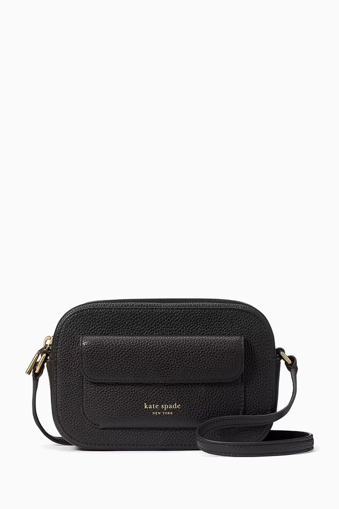 

Ava Crossbody Bag in Pebbled Leather, Black