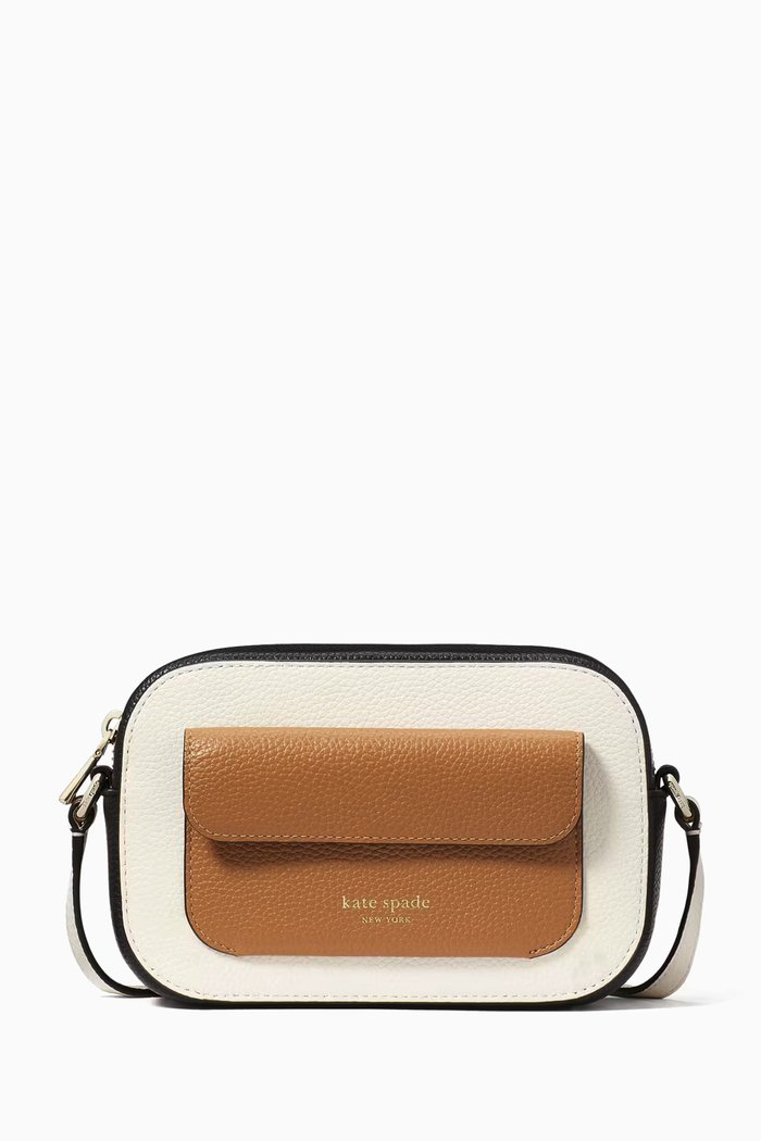 

Ava Colour-block Crossbody Bag in Leather, Multicolour