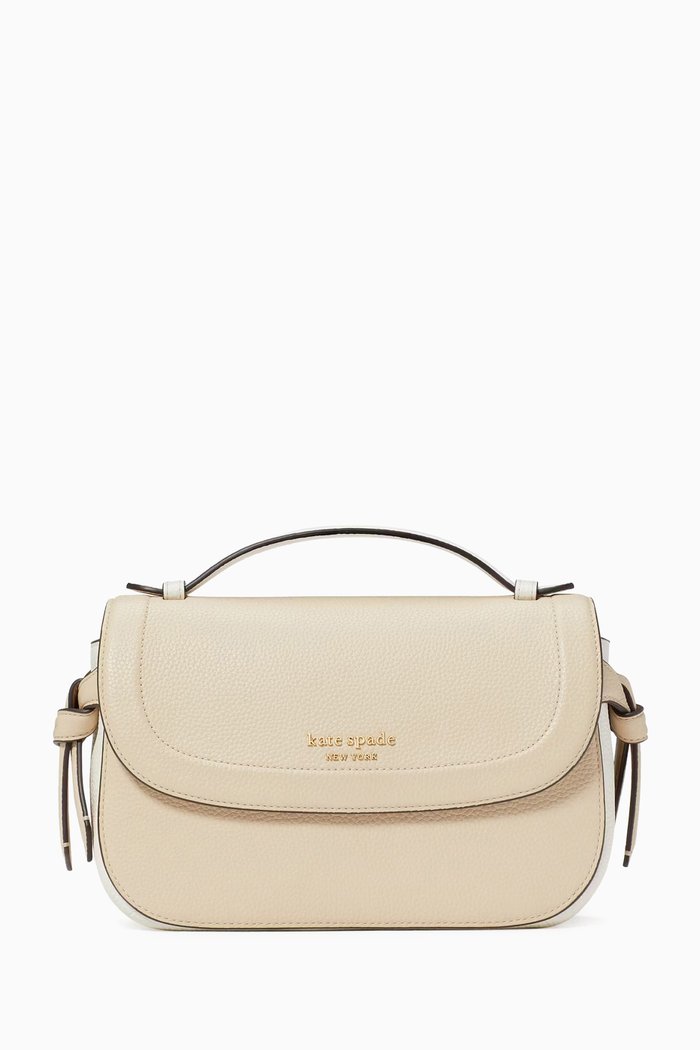 

Knott Top Handle Bag in Leather, Brown