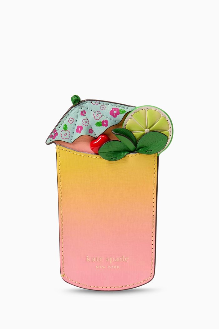 

Playa Ombre Card Holder in Saffiano Leather, Multicolour