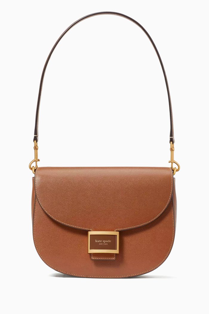 

Katy Convertible Saddle Bag in Leather, Brown
