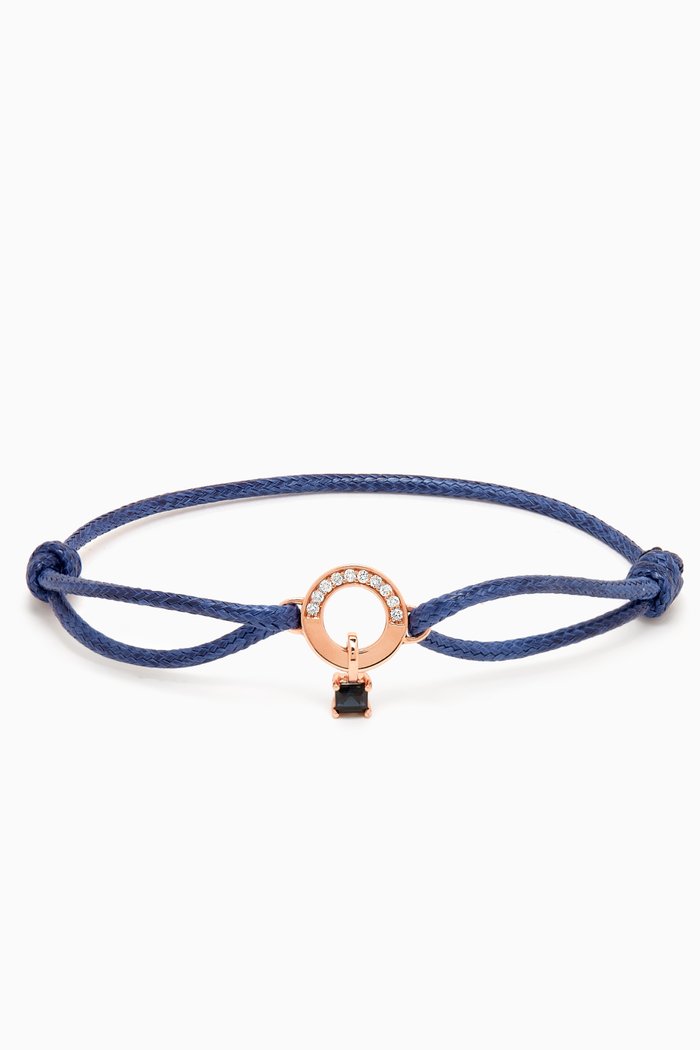 

Full Moon Diamond & Topaz Thread Bracelet in 18k Rose Gold