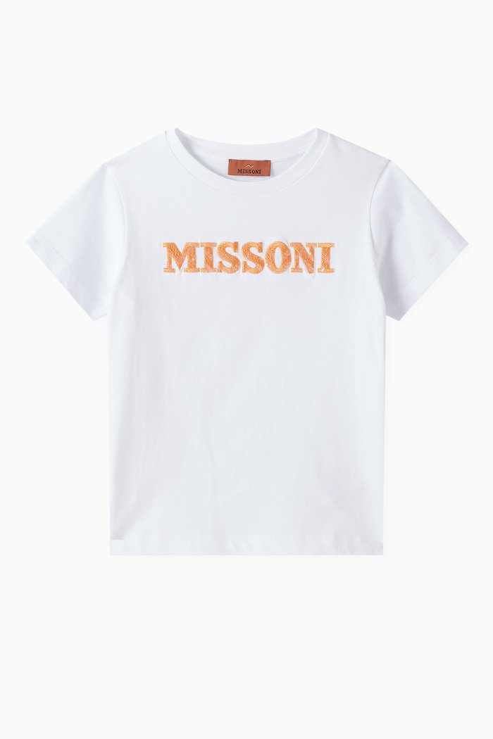 

Sequin-embellished Logo T-shirt in Cotton Jersey, White