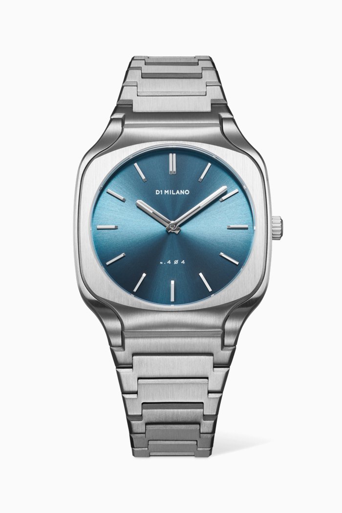 

Square Watch in Stainless Steel, 37mm, Blue
