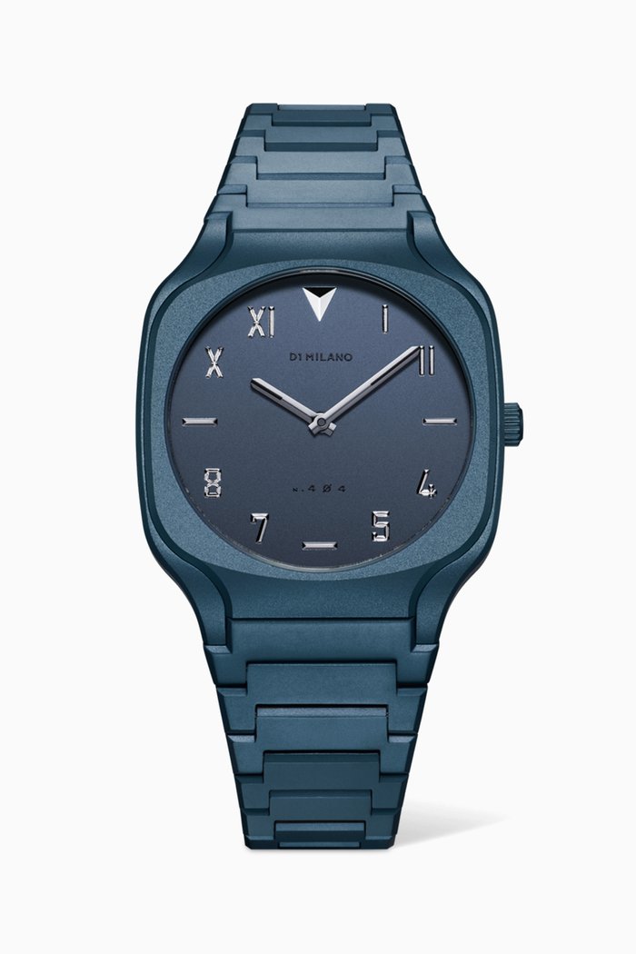 

Square Watch in Stainless Steel, 37mm, Blue