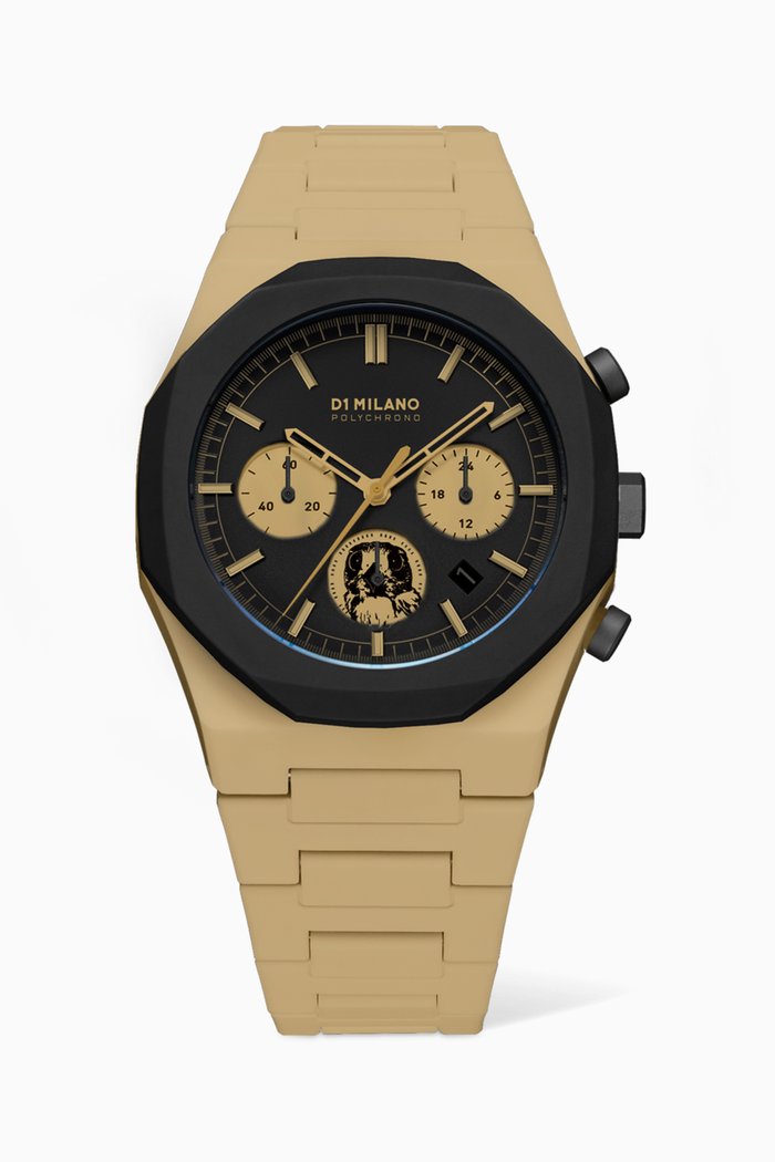 

Polychrono Quartz Polycarbon Falcon Watch, 40.5mm, Gold