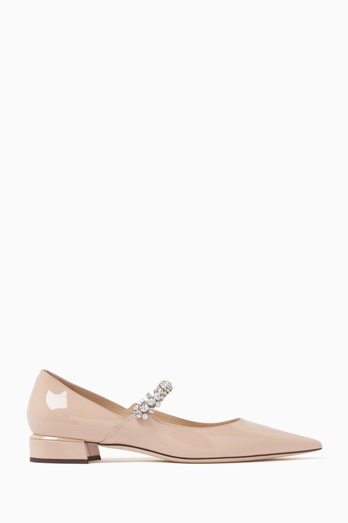 

Bing Crystal-strap Sandals in Patent Leather, Neutral