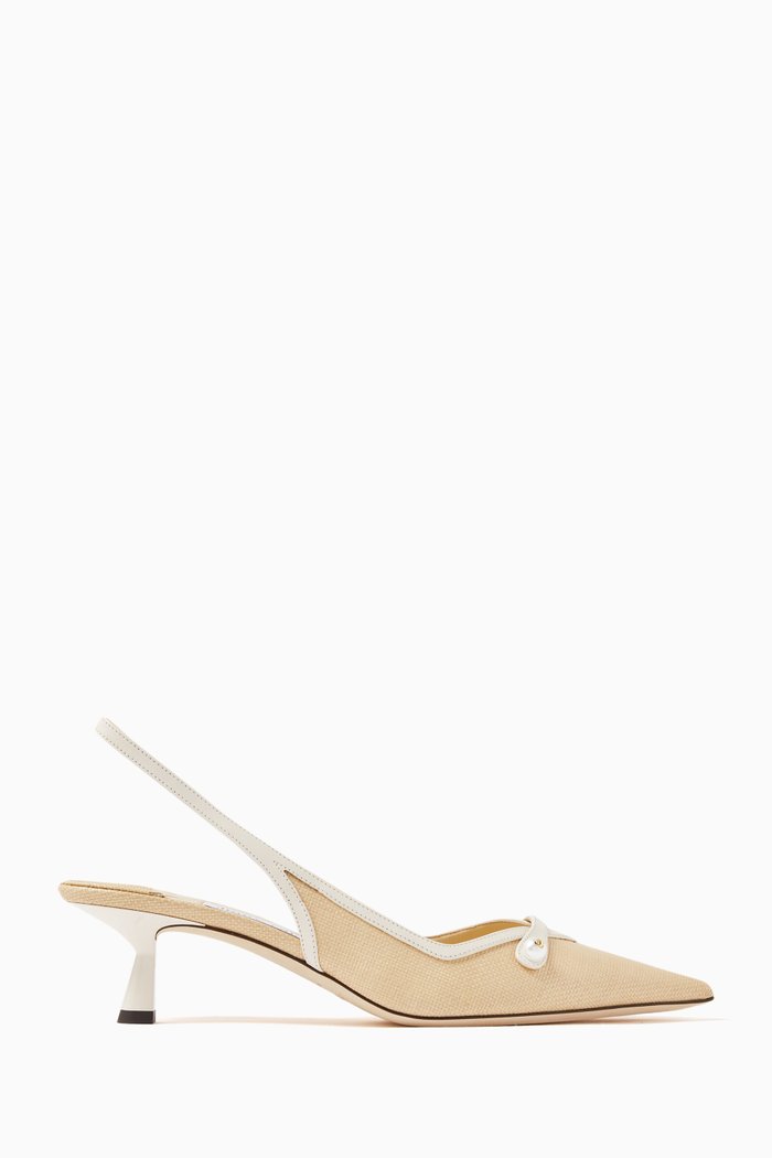 

Amita 45 Slingback Pumps in Raffia, White