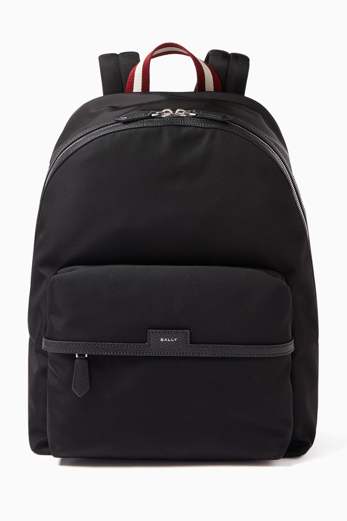 

Code Backpack in Nylon & Grained Leather, Black