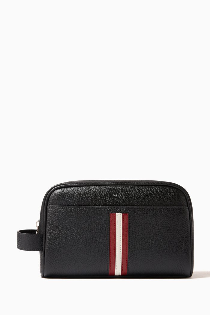

RBN Washbag in Grained Leather, Black