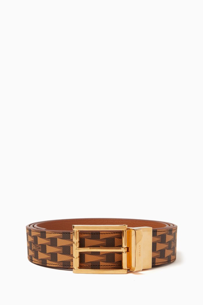 Astory Reversible Belt in Leather, Brown