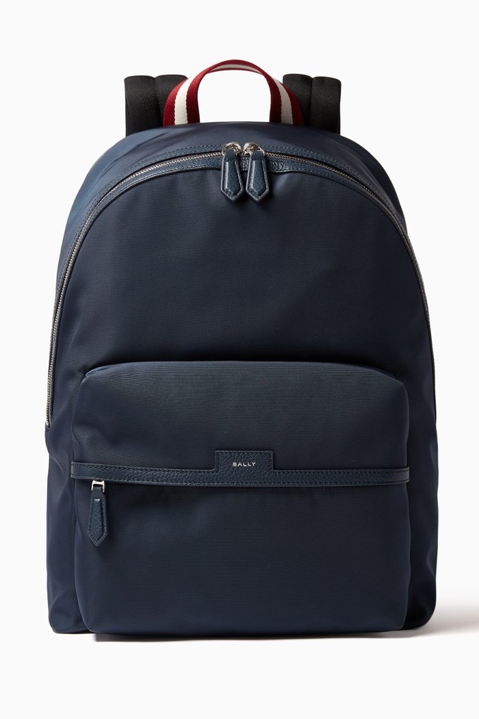 

Code Backpack in Nylon & Grained Leather, Blue