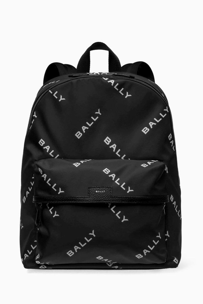 

Code Backpack in Nylon & Grained Leather, Black