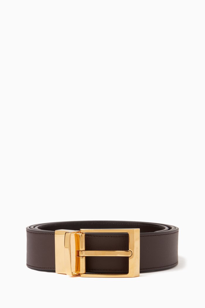 

Shiffie Reversible Belt in Leather, Brown