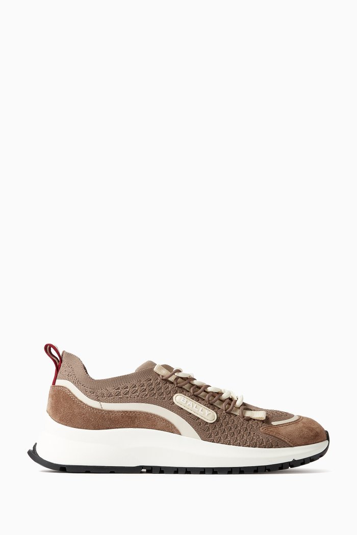 

Daryel Sneakers in Mesh Knit & Suede, Brown