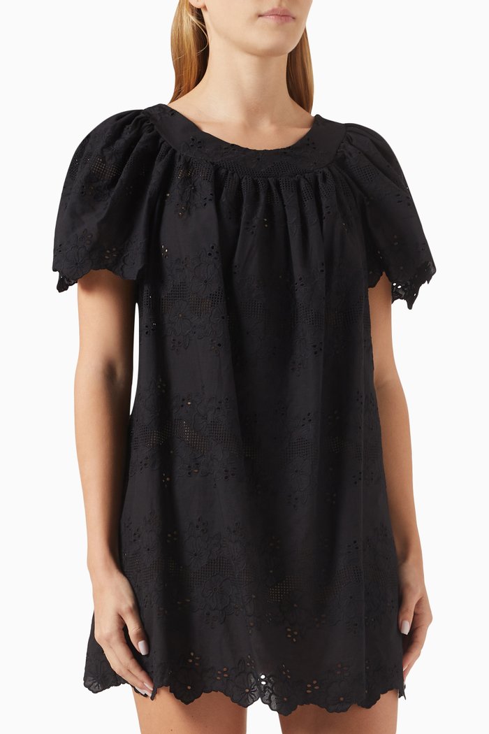 

Sienna Mini Dress in Cotton, Black