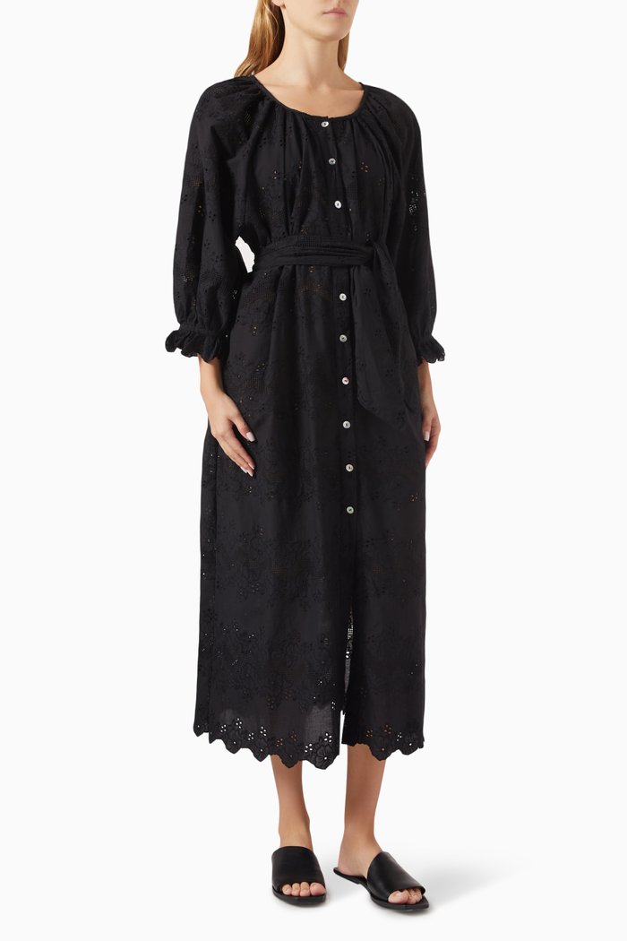 

Alex Midi Dress in Cotton, Black