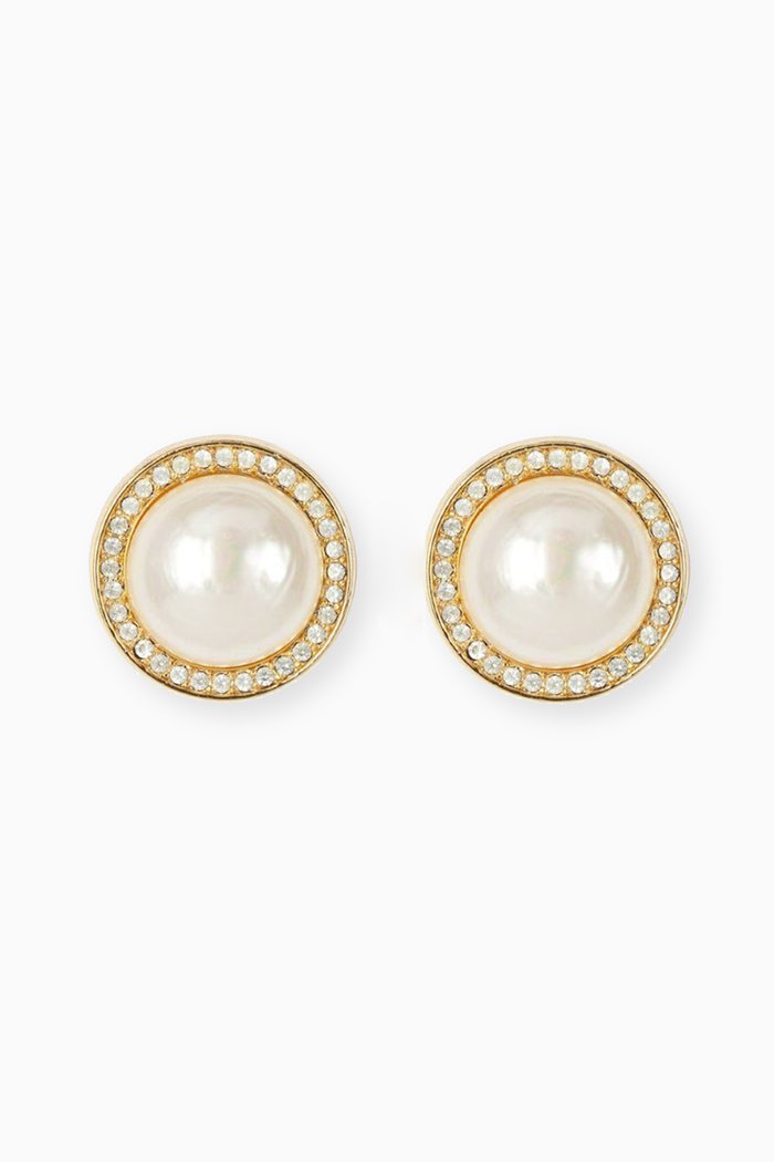 

1980s Vintage Christian Dior Clip-on Earrings, Gold