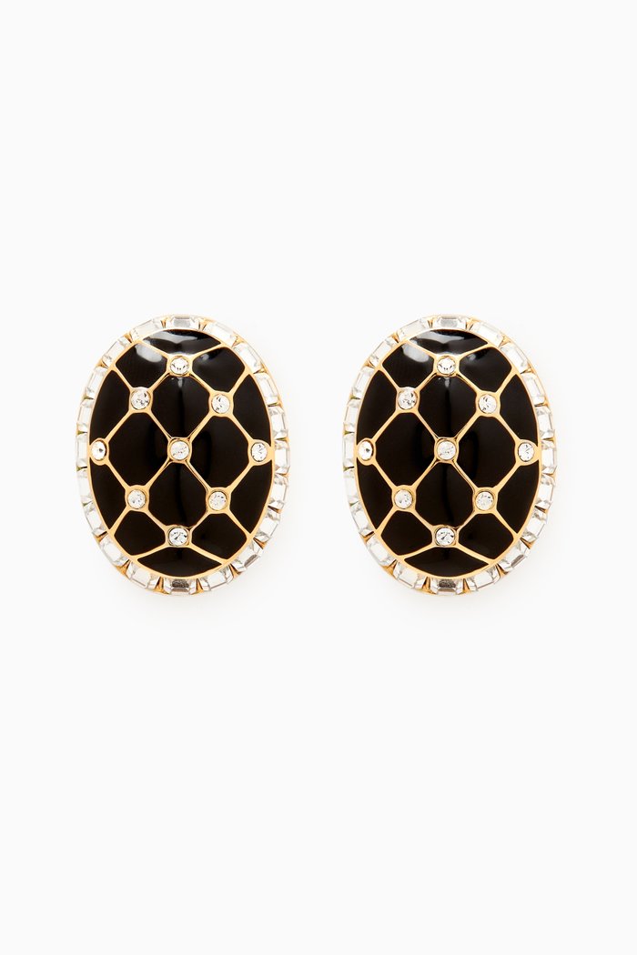 

1980s Vintage Swarovski Clip-on Earrings, Gold