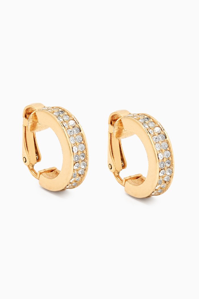 

1980s Vintage Christian Dior Clip-on Earrings, Gold