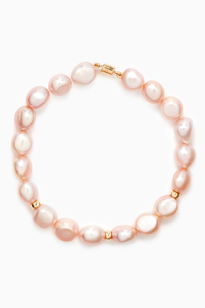 

Kiku Baroque Pearl Bracelet in 18kt Gold, Pink