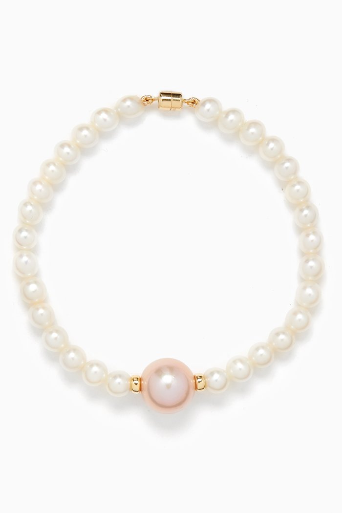 

Kiku Freshwater Pearl Bracelet in 18kt Gold, Pink